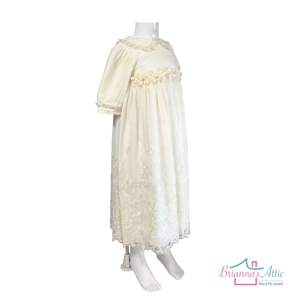 ALETTA Lace Overlay BAPTISM gown Ivory off white Size 6 to 8 months - Picture 2 of 13